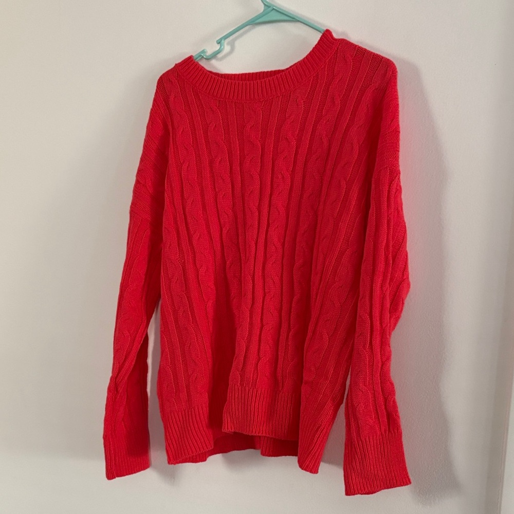 Cozy Red Cable Knit Sweater and Pants Set